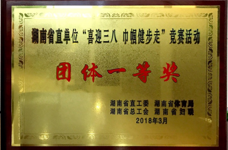湖南省直單位“喜迎三八 巾幗健步走”競賽活動團(tuán)體一等獎